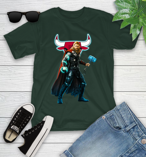 NBA Thor Avengers Endgame Basketball Chicago Bulls Youth T-Shirt 5