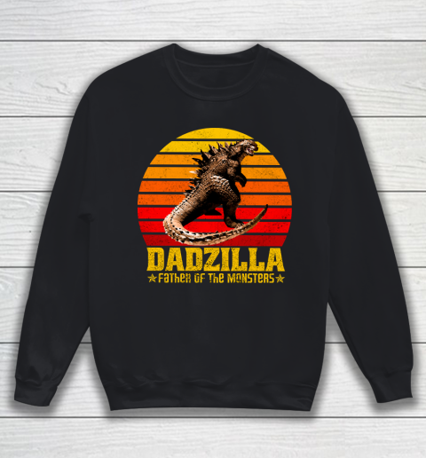 Father's Day Funny Gift Ideas Apparel  Dadzilla Father Of The Monsters Retro Vintage Sunset T Shirt Sweatshirt