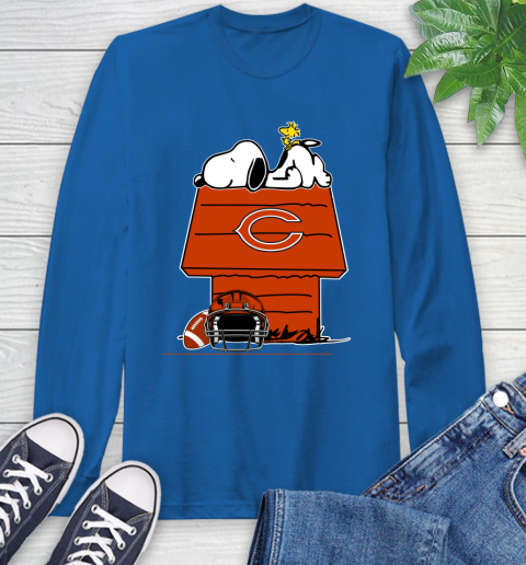 Chicago Bears NFL Football Snoopy Woodstock The Peanuts Movie Long Sleeve T-Shirt 9