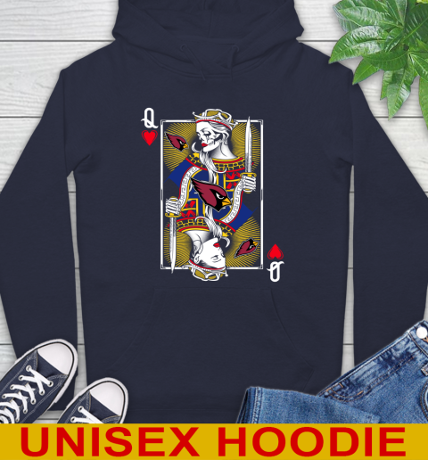 NFL Football Arizona Cardinals The Queen Of Hearts Card Shirt Hoodie 3