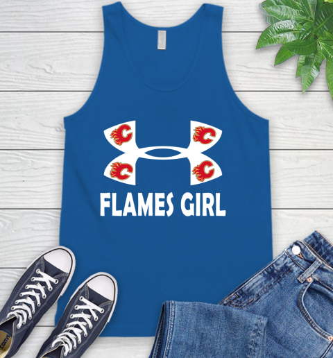 NHL Calgary Flames Girl Under Armour Hockey Sports Tank Top 4