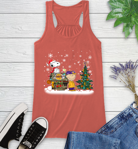 Los Angeles Lakers NBA Basketball Christmas The Peanuts Movie Snoopy Championship Racerback Tank 3