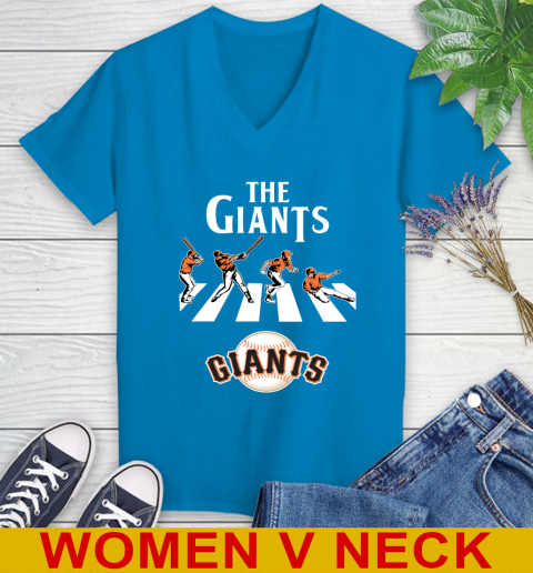 MLB Baseball San Francisco Giants The Beatles Rock Band Shirt Women's V-Neck T-Shirt 7