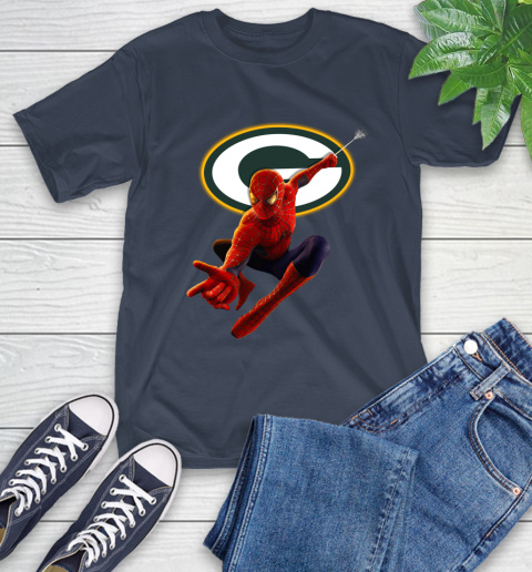 NFL Spider Man Avengers Endgame Football Green Bay Packers T-Shirt 4