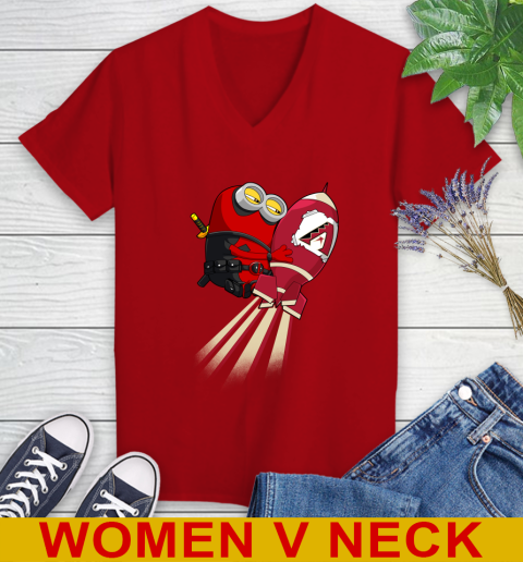 MLB Baseball Arizona Diamondbacks Deadpool Minion Marvel Shirt Women's V-Neck T-Shirt 10