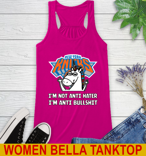 New York Knicks NBA Basketball Unicorn I'm Not Anti Hater I'm Anti Bullshit Racerback Tank 8