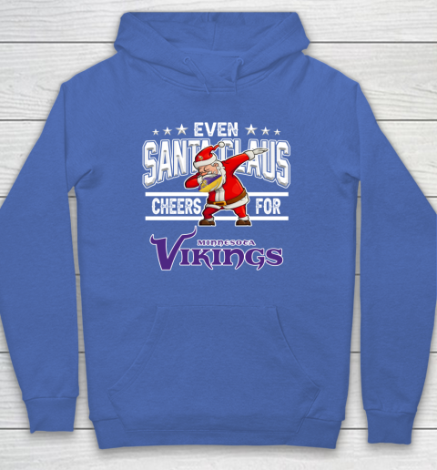 Minnesota Vikings Even Santa Claus Cheers For Christmas NFL Hoodie 6