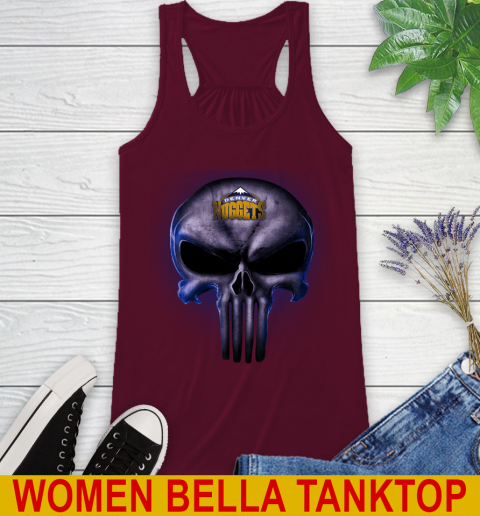 Denver Nuggets NBA Basketball Punisher Skull Sports Racerback Tank 2