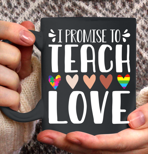 I Promise To Teach Love Autism African LGBT Pride Ceramic Mug 11oz