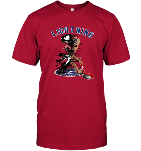 NHL Tampa Bay Lightning Hockey Venom Groot Guardians Of The Galaxy w2yIupVvLJM classic t shirt 2 95 151514 front red