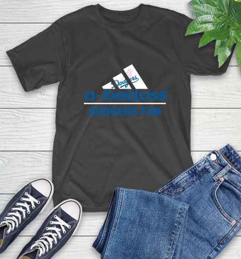 MLB A Badass Los Angeles Dodgers Fan Adidas Baseball Sports T-Shirt