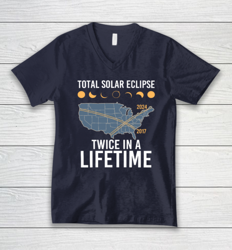 Twice In A Lifetime Solar Eclipse Shirt 2024 Total Eclipse V-Neck T-Shirt 2