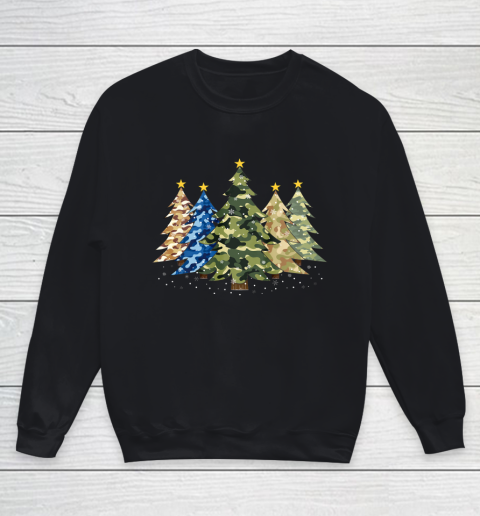 Camo Print Christmas Trees with Camouflage Print Xmas Youth Sweatshirt