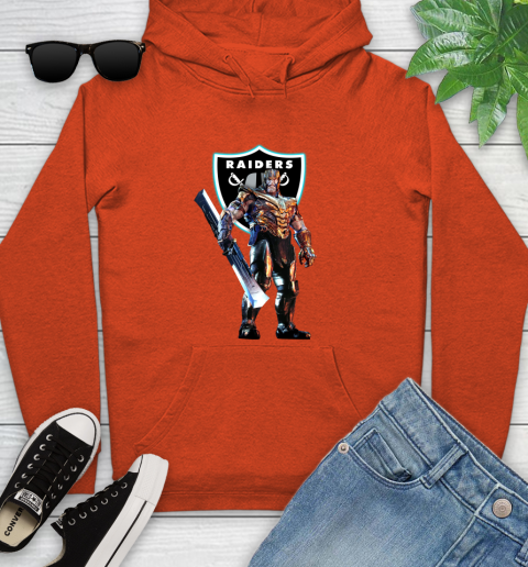 NFL Thanos Gauntlet Avengers Endgame Football Oakland Raiders Youth Hoodie 5