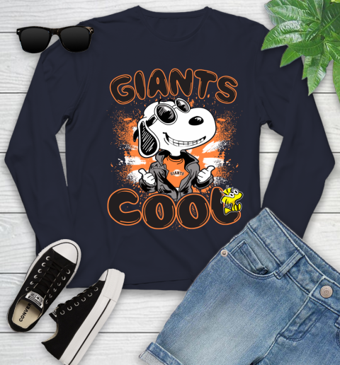 MLB Baseball San Francisco Giants Cool Snoopy Shirt Youth Long Sleeve 2