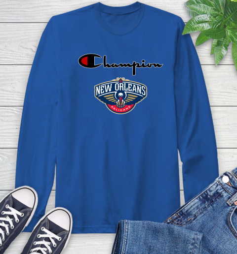 NBA Basketball New Orleans Pelicans Champion Shirt Long Sleeve T-Shirt 7