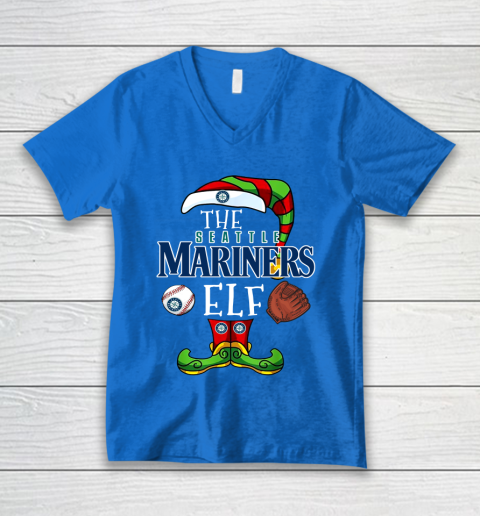 Seattle Mariners Christmas ELF Funny MLB V-Neck T-Shirt 5
