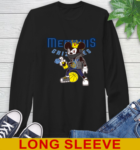 Memphis Grizzlies NBA Basketball Mickey Peace Sign Sports Long Sleeve T-Shirt 2