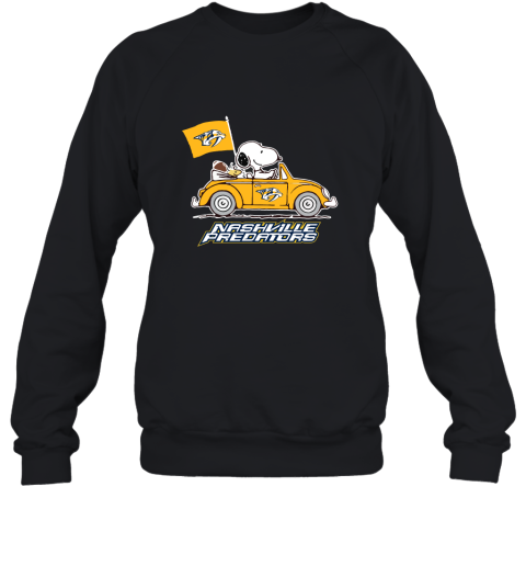 Snoopy And Woodstock Ride The Nasville Predators Car NHL Sweatshirt