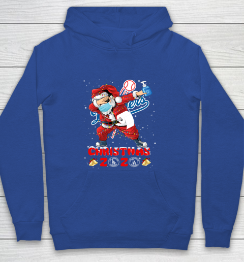 Los Angeles Dodgers Funny Santa Claus Dabbing Christmas 2020 MLB Youth Hoodie 6