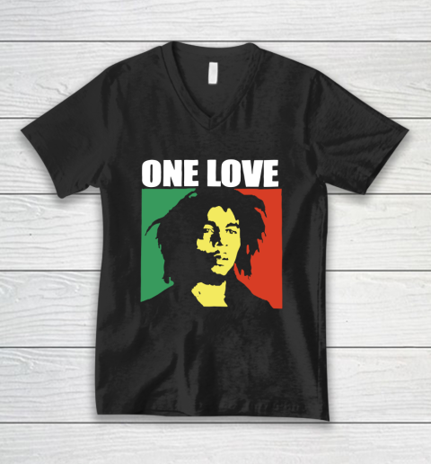 One Love Bob Marley V-Neck T-Shirt