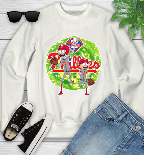 MLB Philadelphia Phillies Rick And Morty Baseball Sports Youth Sweatshirt