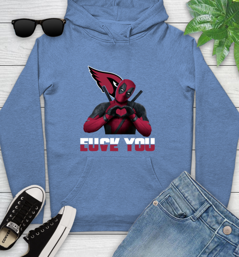 NHL Arizona Cardinals Deadpool Love You Fuck You Football Sports Youth Hoodie 13