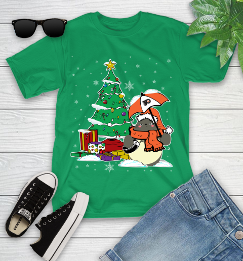 Philadelphia Flyers NHL Hockey Cute Tonari No Totoro Christmas Sports Youth T-Shirt 8