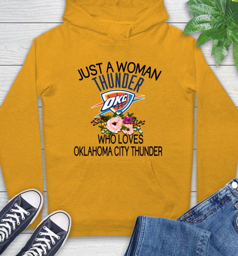 NBA Just A Woman Who Loves Oklahoma City Thunder Basketball Sports Hoodie 2