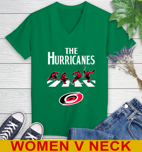 NHL Hockey Carolina Hurricanes The Beatles Rock Band Shirt Women's V-Neck T-Shirt 5