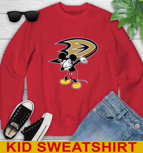 Anaheim Ducks NHL Hockey Dabbing Mickey Disney Sports Youth Sweatshirt 8