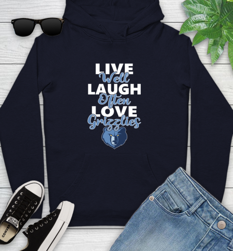 NBA Basketball Memphis Grizzlies Live Well Laugh Often Love Shirt Youth Hoodie 3