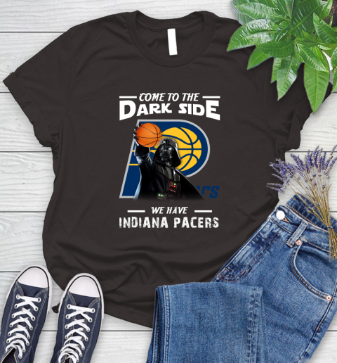 NBA Come To The Dark Side We Have Indiana Pacers Star Wars Darth Vader Basketball Women's T-Shirt 11