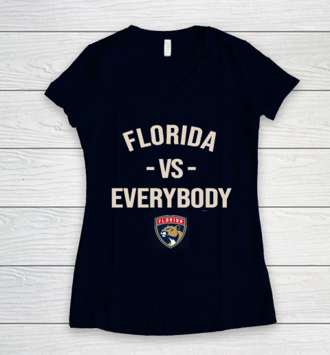 Florida Panthers Vs Everybody Women's V-Neck T-Shirt 2