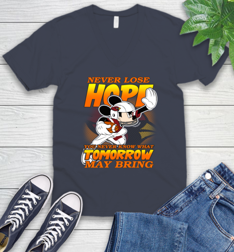 Atlanta Falcons NFL Football Mickey Disney Never Lose Hope (2) V-Neck T-Shirt 8