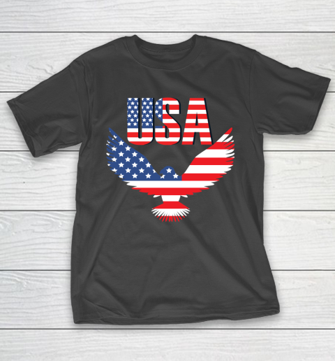 Independence Day 4th Of July USA Eagle Heart American Patriot Armed Forces Memorial Day T-Shirt