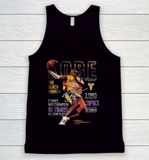 Kobe Bryant The Black Mamba 5 Times NBA Champions Signatures Tank Top