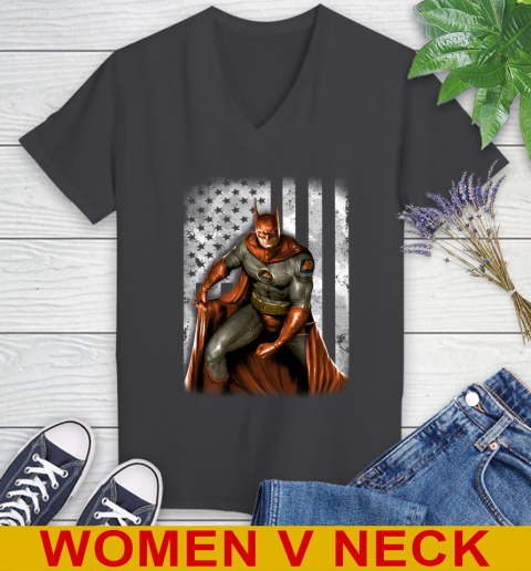 Phoenix Suns NBA Basketball Batman DC American Flag Shirt Women's V-Neck T-Shirt 8