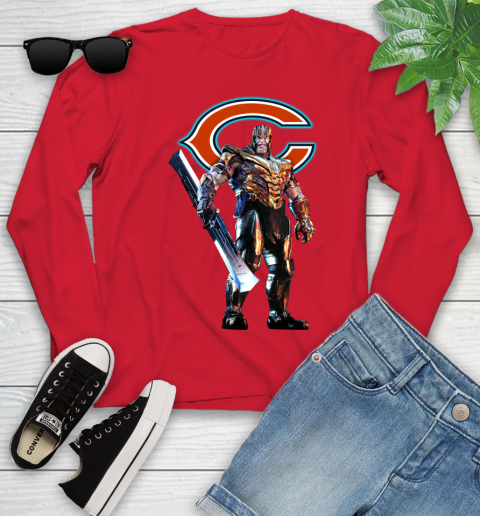 NFL Thanos Gauntlet Avengers Endgame Football Chicago Bears Youth Long Sleeve 11