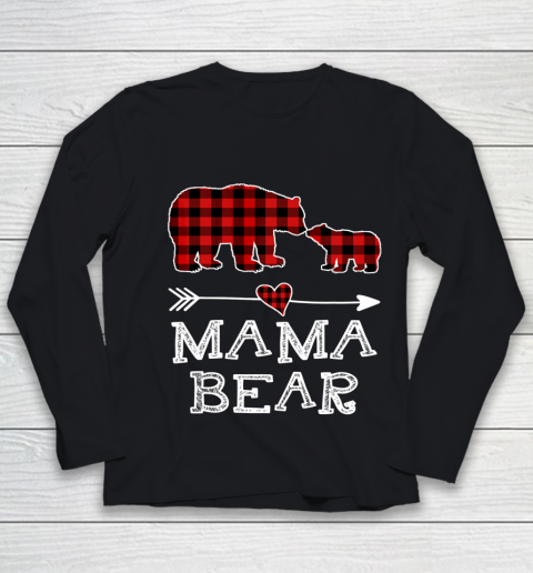 Mama Bear Christmas Pajama Red Plaid Buffalo Youth Long Sleeve