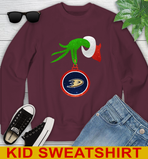 Anaheim Ducks Grinch Merry Christmas NHL Hockey Youth Sweatshirt 5