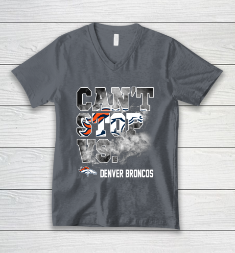 NFL Denver Broncos Can't Stop Vs V-Neck T-Shirt 4