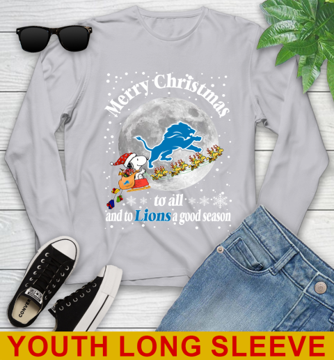 Detroit Lions Merry Christmas To All And To Lions A Good Season NFL Football Sports Youth Long Sleeve 5