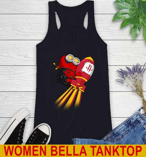 NBA Basketball Houston Rockets Deadpool Minion Marvel Shirt Racerback Tank 8