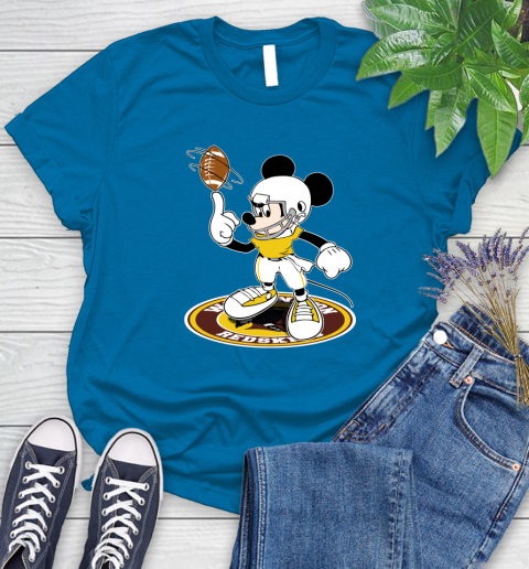 NFL Football Washington Redskins Cheerful Mickey Disney Shirt Women's T-Shirt 8