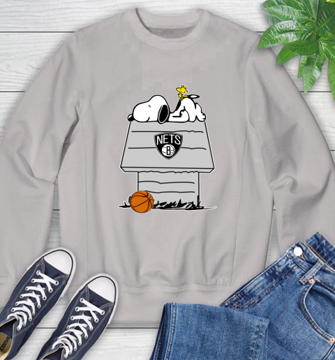 Brooklyn Nets NBA Basketball Snoopy Woodstock The Peanuts Movie Sweatshirt 12