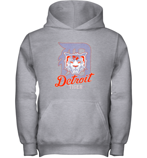 ykxk tiger mascot distressed detroit baseball t shirt new youth hoodie 43 front sport grey