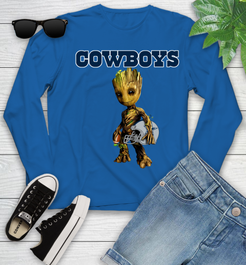 Dallas Cowboys NFL Football Groot Marvel Guardians Of The Galaxy Youth Long Sleeve 9