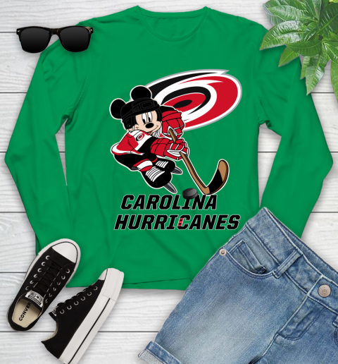 NHL Carolina Hurricanes Mickey Mouse Disney Hockey T Shirt Youth Long Sleeve 6