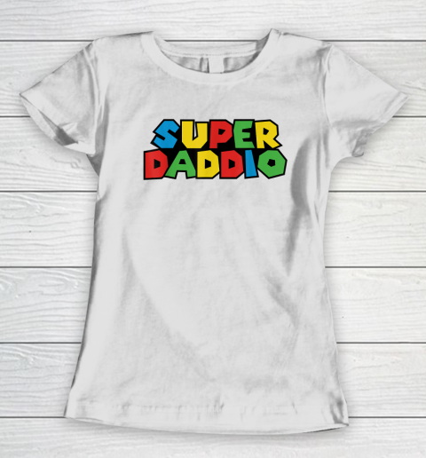 Super Daddio Funny Gamer Dad Fathers Day Video Game Lover Women's T-Shirt